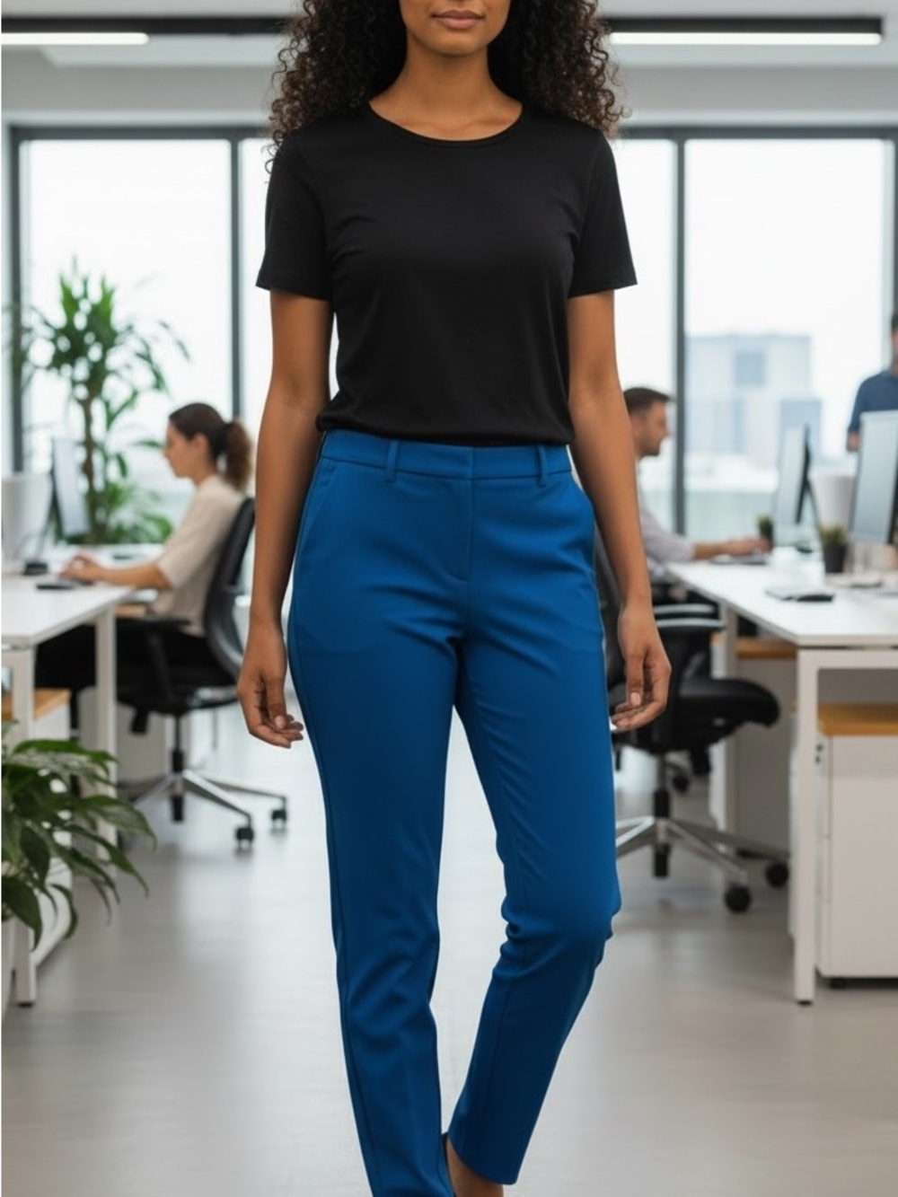 Pull Up Simply Vera Vera Wang Slim Straight Dress Pants in Blue